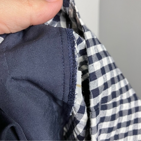 Loft checkered gingham shorts navy blue & white size 4 - Picture 5 of 5